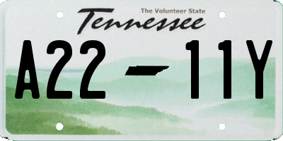 TN license plate A2211Y