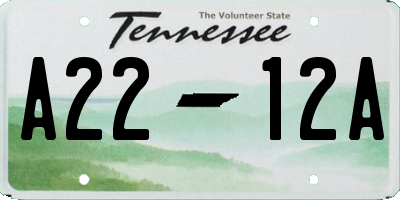 TN license plate A2212A