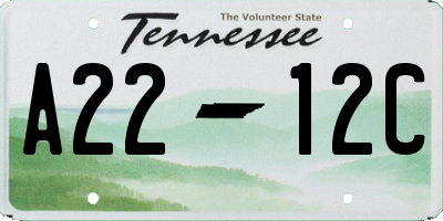 TN license plate A2212C