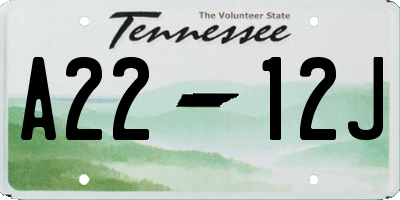 TN license plate A2212J