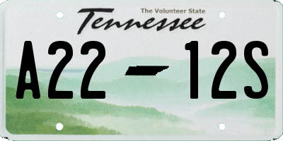 TN license plate A2212S