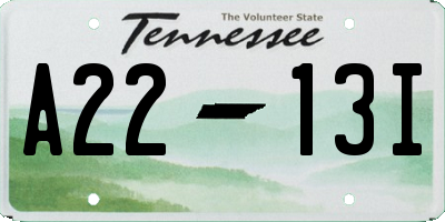 TN license plate A2213I