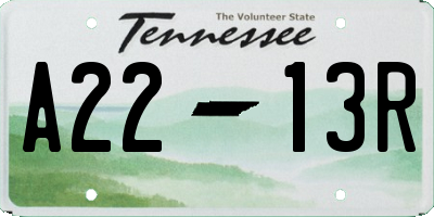 TN license plate A2213R