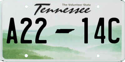 TN license plate A2214C