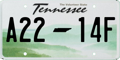 TN license plate A2214F