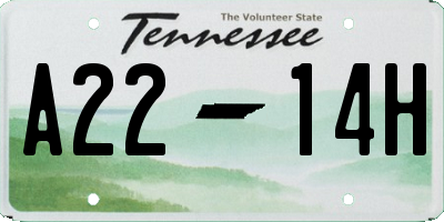 TN license plate A2214H