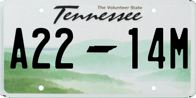 TN license plate A2214M