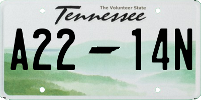 TN license plate A2214N