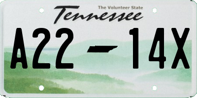 TN license plate A2214X
