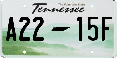 TN license plate A2215F