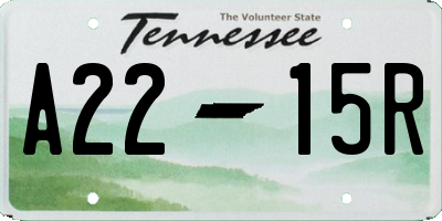 TN license plate A2215R