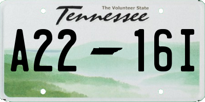 TN license plate A2216I