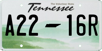 TN license plate A2216R