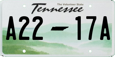 TN license plate A2217A