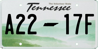 TN license plate A2217F