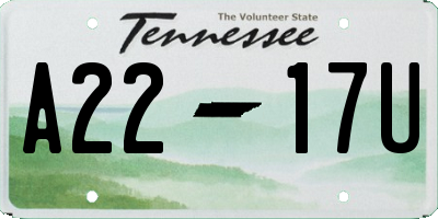 TN license plate A2217U