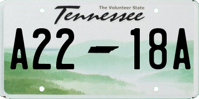 TN license plate A2218A