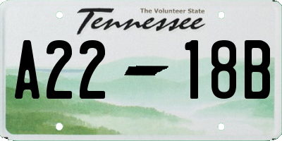 TN license plate A2218B