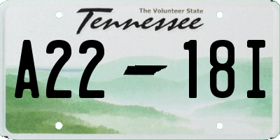 TN license plate A2218I