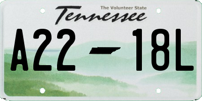TN license plate A2218L
