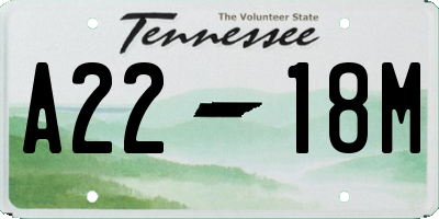TN license plate A2218M
