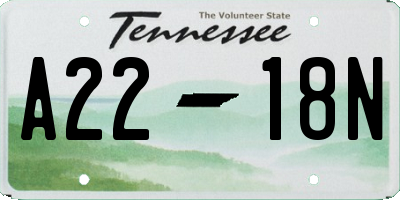 TN license plate A2218N