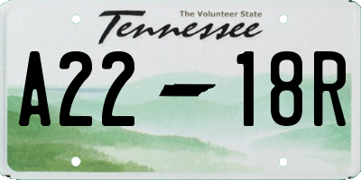 TN license plate A2218R