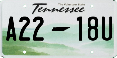 TN license plate A2218U