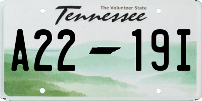 TN license plate A2219I