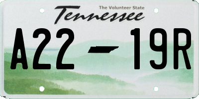 TN license plate A2219R