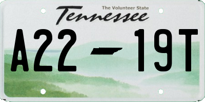 TN license plate A2219T