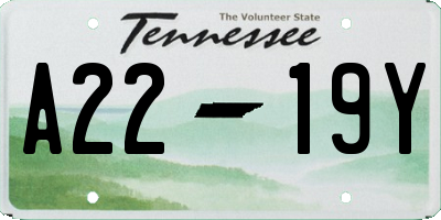 TN license plate A2219Y