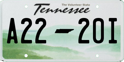 TN license plate A2220I