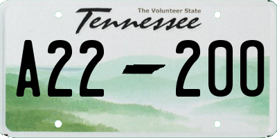 TN license plate A2220O