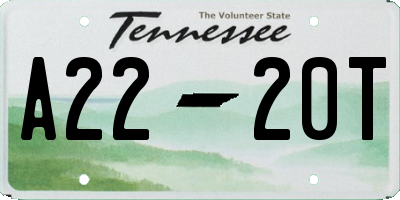 TN license plate A2220T