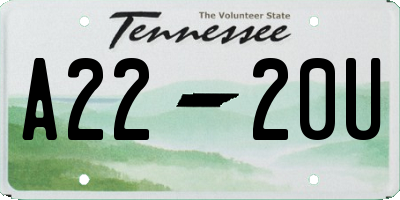 TN license plate A2220U