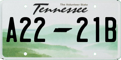 TN license plate A2221B