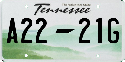 TN license plate A2221G
