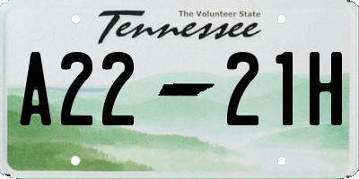 TN license plate A2221H