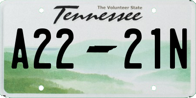 TN license plate A2221N