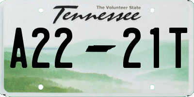 TN license plate A2221T