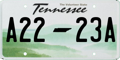TN license plate A2223A
