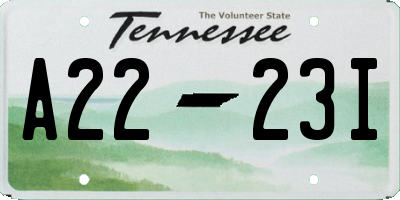 TN license plate A2223I