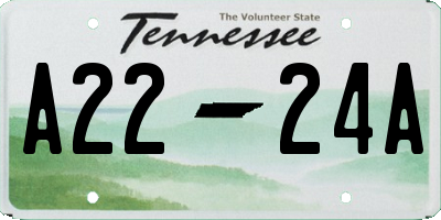 TN license plate A2224A