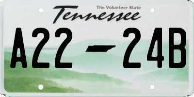 TN license plate A2224B