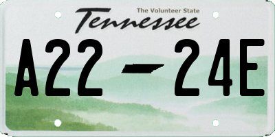 TN license plate A2224E