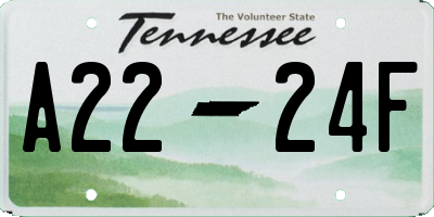 TN license plate A2224F