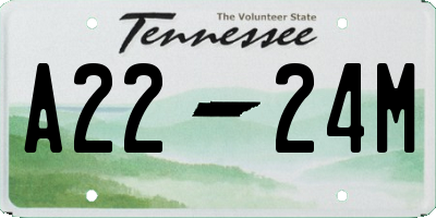TN license plate A2224M