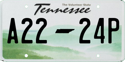 TN license plate A2224P