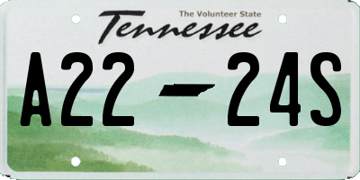 TN license plate A2224S